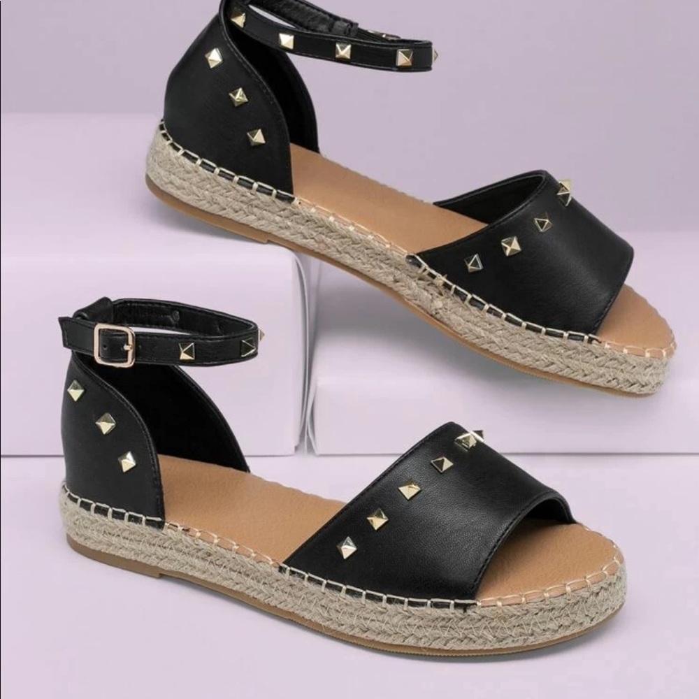 Studded open toe shoes